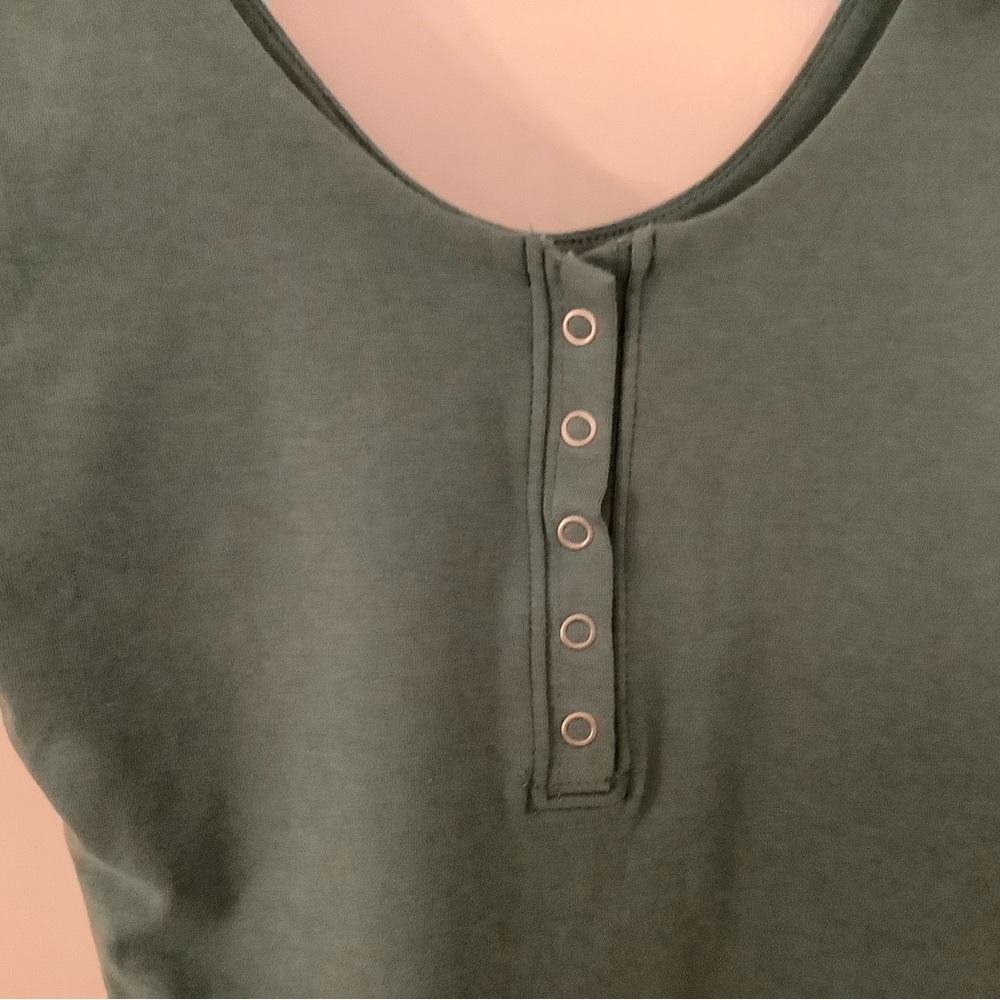 NWT new Abercrombie & Fitch Henley Seamless Tank Thong green Bodysuit Sz XS & S - Picture 5 of 13